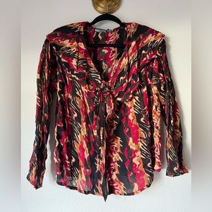 VTG 90s multicolored blouse with tie